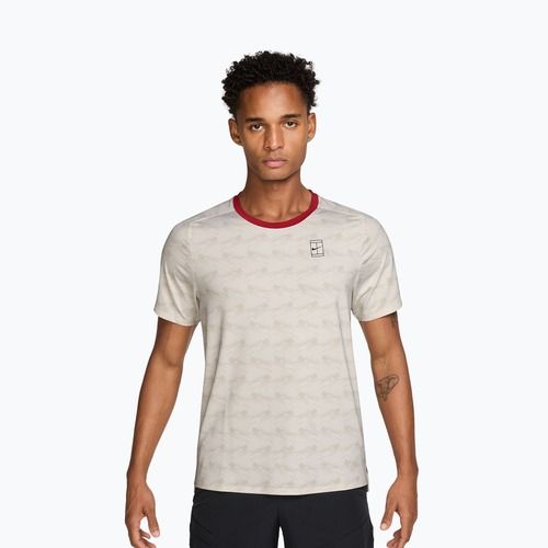 T-shirt da uomo Nike Court Advantage light bone/tough red/black