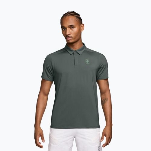 Polo da tennis da uomo Nike Court Dri-Fit Advantage camo green/cucumber calm