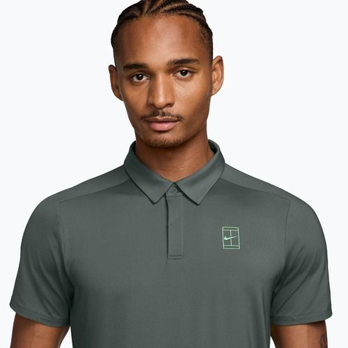 Polo da tennis da uomo Nike Court Dri-Fit Advantage camo green/cucumber calm