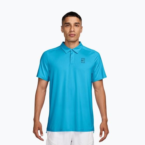 Polo da tennis da uomo Nike Court Dri-Fit Advantage baltic blue/black