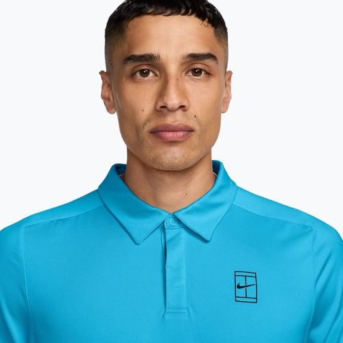 Polo da tennis da uomo Nike Court Dri-Fit Advantage baltic blue/black