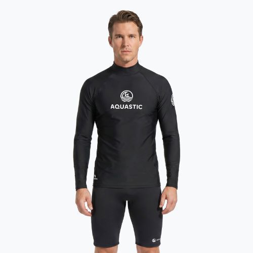Longsleeve da nuoto Aquastic RIMOS LS UV 50+ UPF nero
