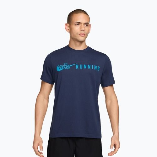 Maglia da corsa da uomo Nike Dri-Fit Running T-Shirt midnight navy/light current blue