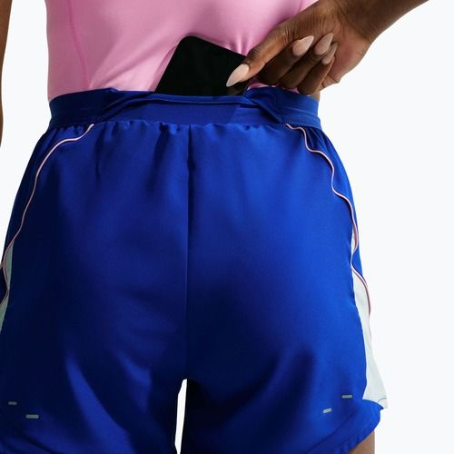 Pantaloncini da corsa da donna Nike Tempo Dri-Fit Unlined old royal/football grey/pink rise