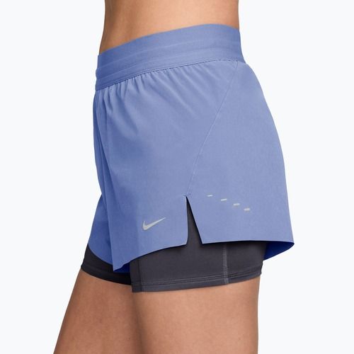 Pantaloncini da corsa da donna Nike Swift Mid-Rise 2in1 aluminum/royal tint