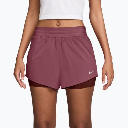 Pantaloncini da corsa da donna Nike Swift Mid-Rise 2in1 pink smoke/mystic dates