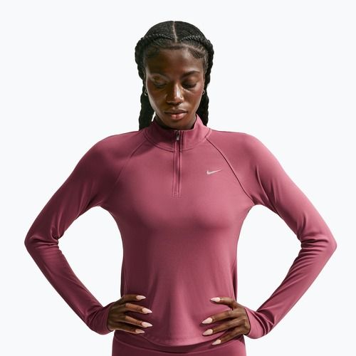 Felpa da corsa donna Nike Tempo Dri-Fit 1/4 Zip pink smoke