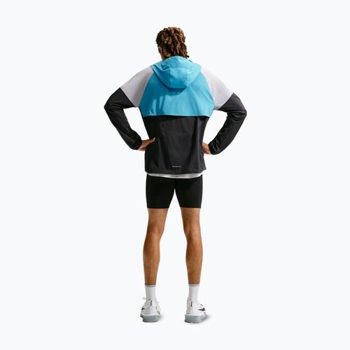 Giacca da corsa da uomo Nike Impossibly Light Windrunner black/light current blue/wolf grey