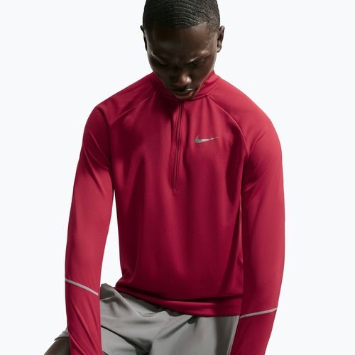 Felpa da corsa uomo Nike Miler Dri-Fit UV 1/2 Zip tough red