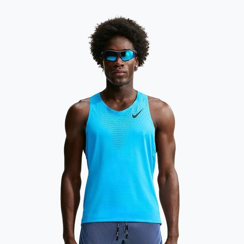 Maglia da corsa da uomo Nike AeroSwift light current blue/black