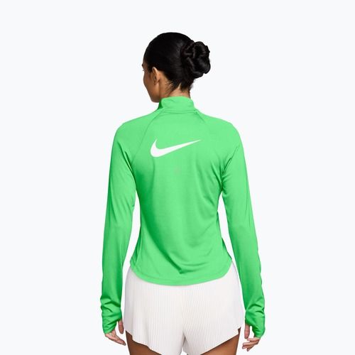 Longsleeve da running donna Nike Tempo Swoosh Run Dri-Fit 1/4-Zip illusion green/white