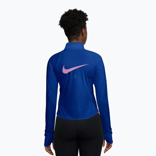 Longsleeve da running donna Nike Tempo Swoosh Run Dri-Fit 1/4-Zip old royal/pink rise