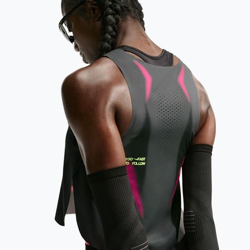 Maglia da running da donna Nike AeroSwift iron grey/volt/white