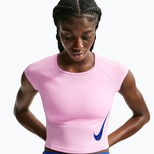 Maglia da running da donna Nike Tempo Swoosh Run Dri-Fit pink rise/pink rise/old royal
