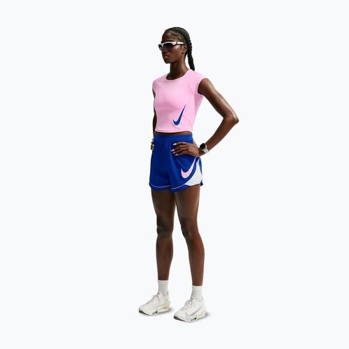 Maglia da running da donna Nike Tempo Swoosh Run Dri-Fit pink rise/pink rise/old royal