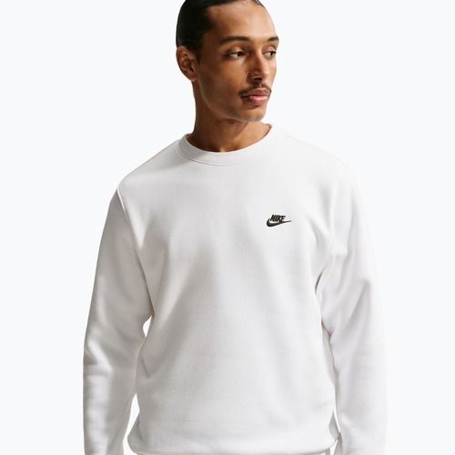 Felpa da uomo Nike Club Fleece Crew white/black