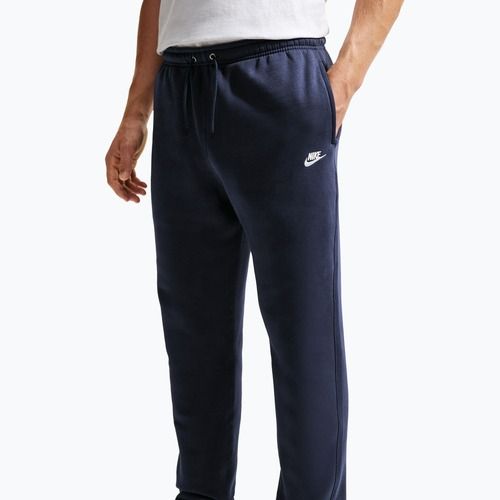 Pantaloni da uomo Nike Club Cuffed Brushed obsidian/obsidian/white