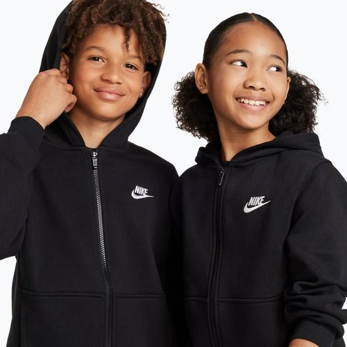 Felpa bambini Nike Sportswear Club Fleece black/white