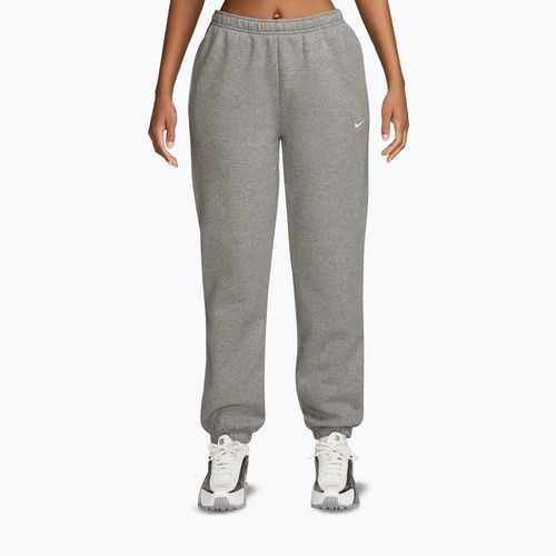 Pantaloni da donna Nike Studio Fleece dark grey heather/sail