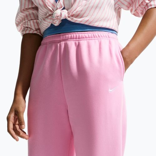 Pantaloni per bambini Nike Sportswear Studio Fleece pink rise/white