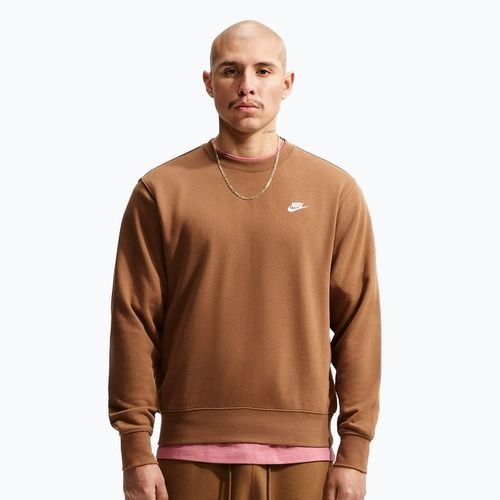 Felpa da uomo Nike Club ale brown/white
