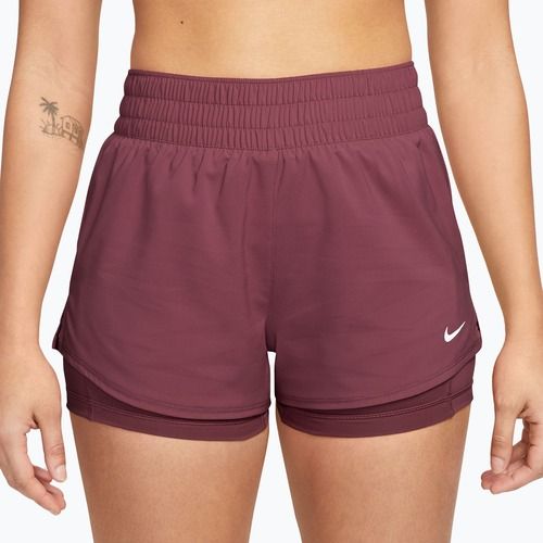 Pantaloncini da allenamento da donna Nike One pink smoke/white