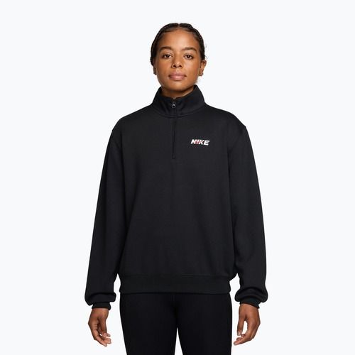 Felpa da allenamento donna Nike Studio Fleece Sport black/university red/white