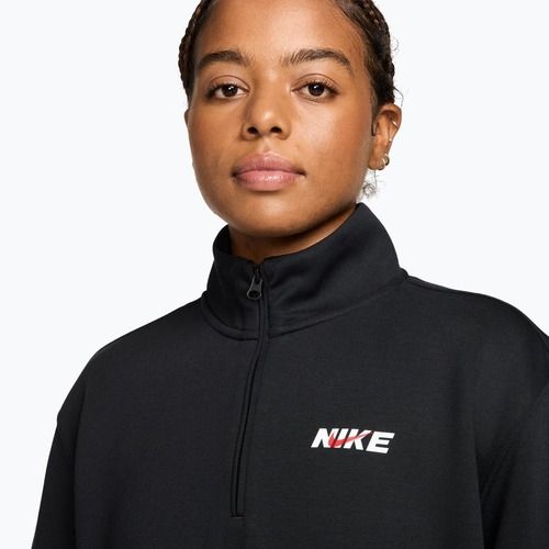 Felpa da allenamento donna Nike Studio Fleece Sport black/university red/white