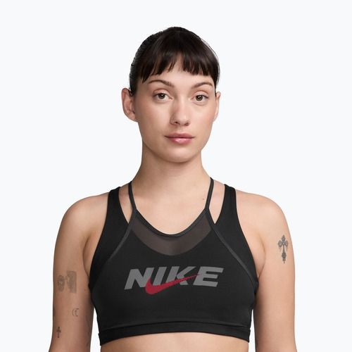 Reggiseno sportivo Nike One black/smoke grey/university red