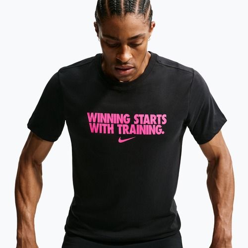 Maglia training da uomo Nike Dri-Fit Winning black/hyper pink