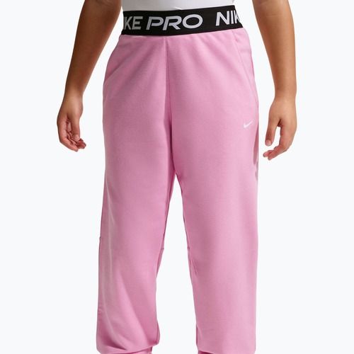 Pantaloni per bambini Nike Pro Fleece pink rise/pink rise/black/white