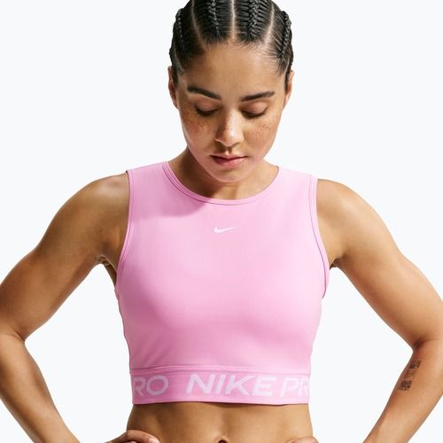 Maglietta da donna Nike Pro pink rise/white