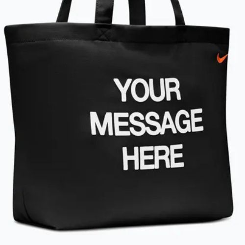 Borsa Nike Heritage "Your Message Here" Tote 22 l black/white/safety orange