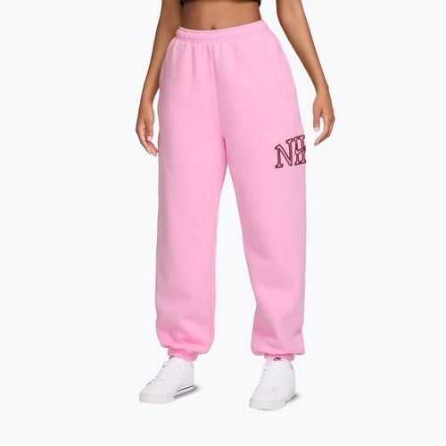Pantaloni da donna Nike Studio Fleece pink rise/pink smoke