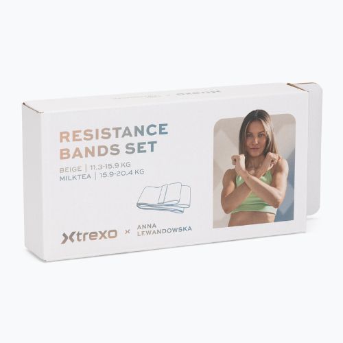 Set di bande elastiche per allenamento XTREXO x Anna Lewandowska bands Beige/Milktea