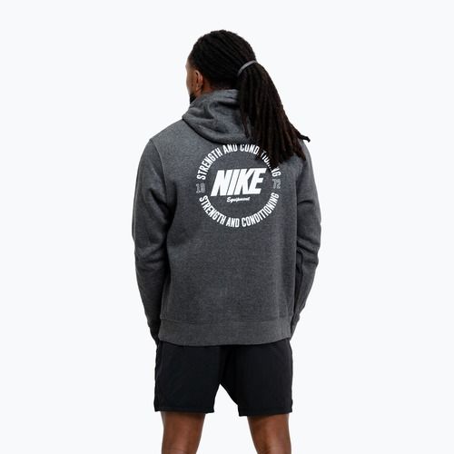 Felpa da uomo Nike Strength S&C Hoodie charcoal/white