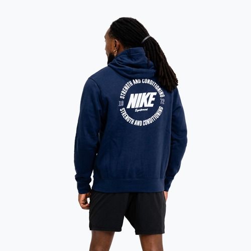 Felpa da uomo Nike Strength S&C Hoodie navy/white