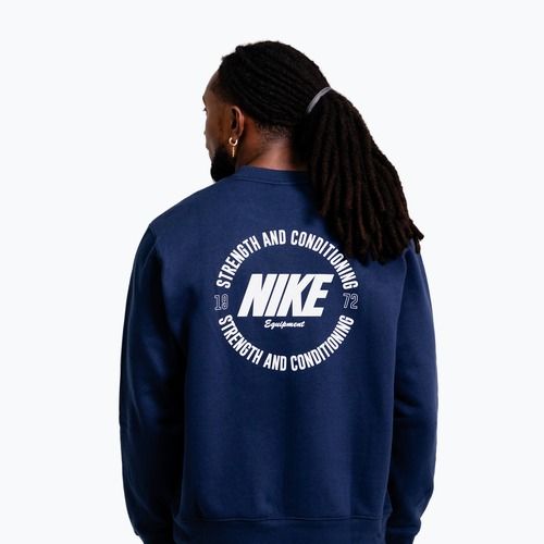 Felpa da uomo Nike Strength S&C Crewneck navy/white