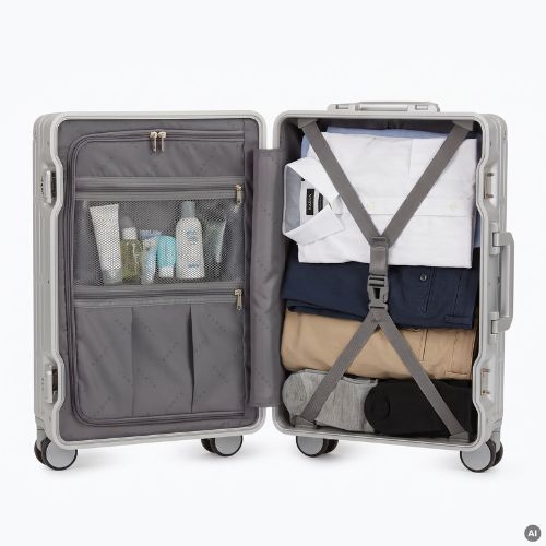 Valigia da viaggio media Kadva Tigre 64l Silver