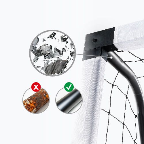 Porta da calcio OneTeam One 300 x 160 cm in acciaio zincato bianco/nero