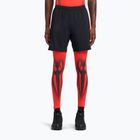Pantaloncini da allenamento Reebok Athlete Speed da uomo nero/rosso energia