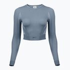 Aggiornamento Reebok RBK Lab Seamless Crop a maniche lunghe da donna per l'allenamento, blu