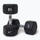Manubrio gommato Nike Strength Hex Dumbbell 15 kg black/white