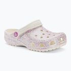 Crocs Classic Glitter Clog infradito per bambini bianco sporco
