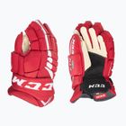 Guanti da hockey CCM JetSpeed FT4 Pro SR rosso/bianco
