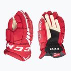 Guanti da hockey CCM per bambini JetSpeed FT4 JR rosso/bianco