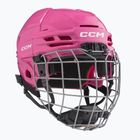 Casco da hockey junior CCM Tacks 70 Combo JR pink
