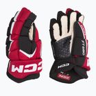 Guanti da hockey CCM JetSpeed FT680 SR nero/rosso/bianco