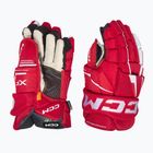 Guanti da hockey CCM Tacks XF SR rosso/bianco