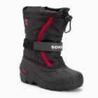 Sorel Flurry Dtv, stivali da neve per bambini, nero/rosso brillante